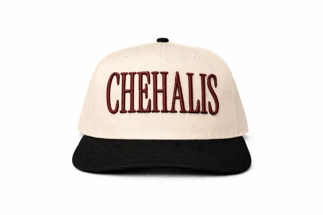 Chehalis Classic Snapback Hat – Cream & Black