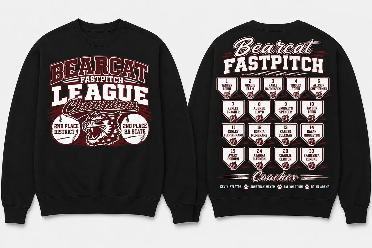 Bearcat Fastpitch League Champions Crewneck & Tee