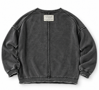 FAITH Charcoal Washed Raw Edge Sweater