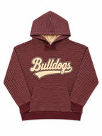 Burgundy Striped French Terry Hoodie