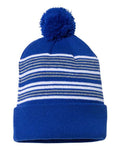 Royal Blue Striped Beanie