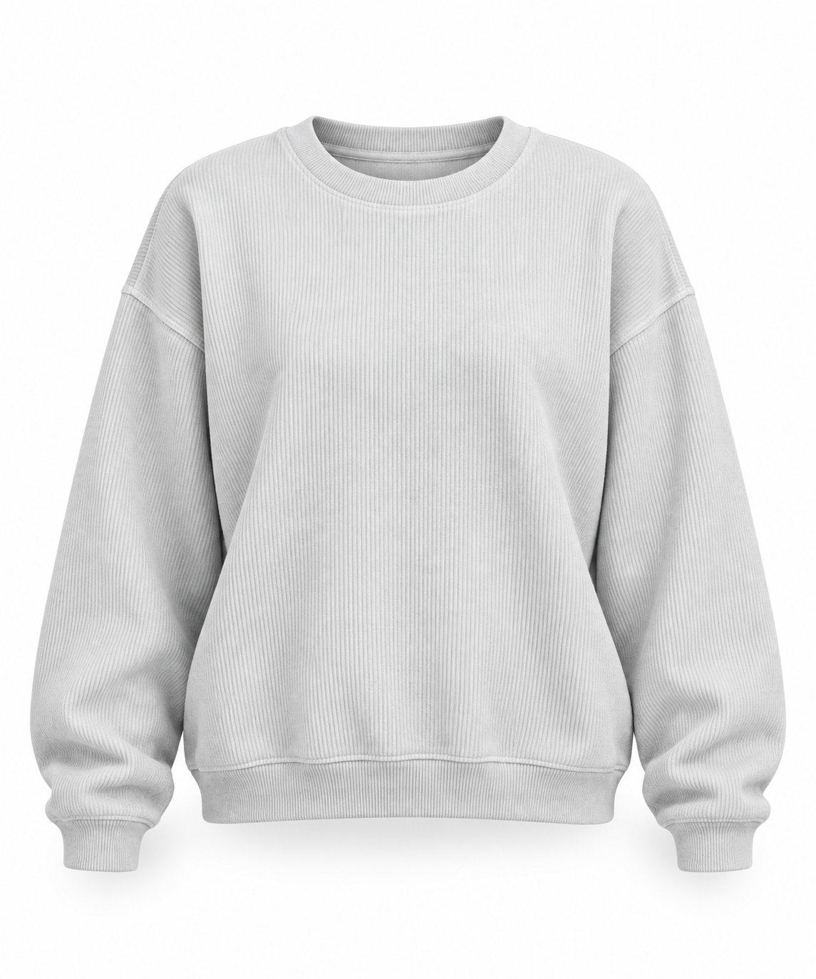 Silver Chenille Oversized Corded Crewneck